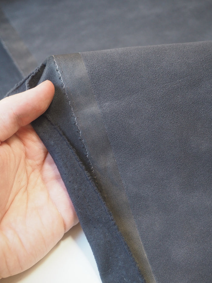 Charcoal Stretch Faux Suede