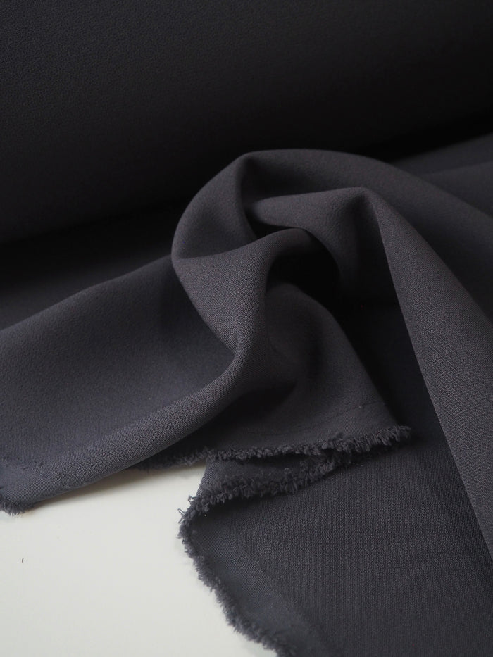 Charcoal Stretch Heavy Crepe