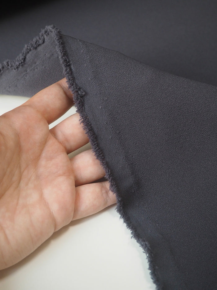 Charcoal Stretch Heavy Crepe