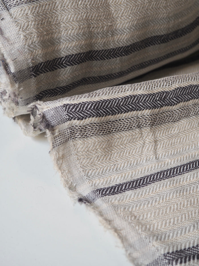 Charcoal Stripe Extra Wide Linen