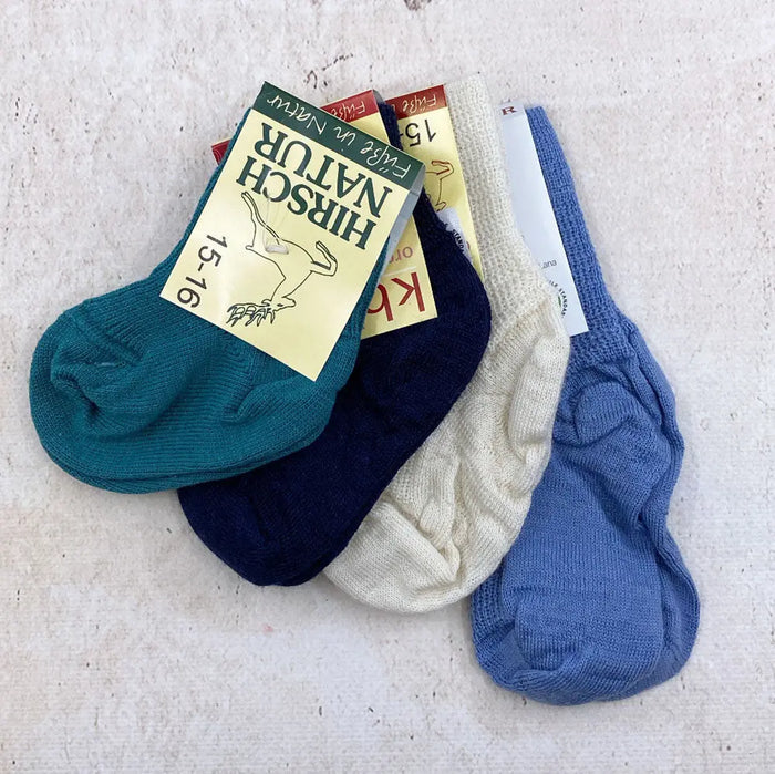 Chaussettes fines en laine Hirsch Natur - Kids