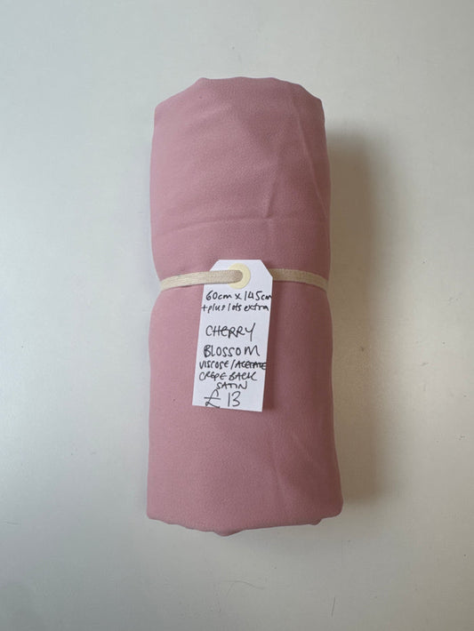 Cherry Blossom Viscose/Acetate Crepe Back Satin Remnant