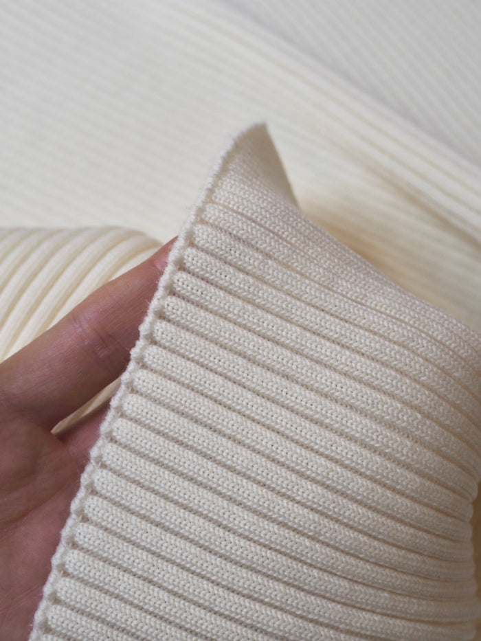 Chunky Cream Wool Ribbed Cuff 22cm