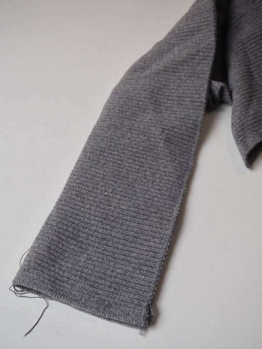 Chunky Grey Wool Double Ribbed Cuff 10.5cm