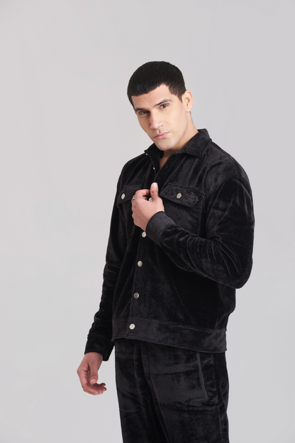 Classic Black Velvet TrackSuit - Men