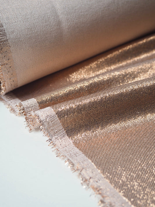 Copper Lurex Silk Twill