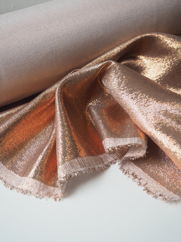 Copper Lurex Silk Twill