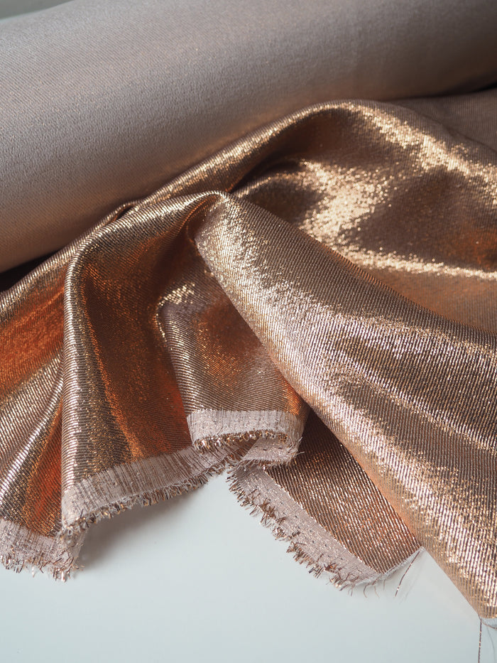 Copper Lurex Silk Twill