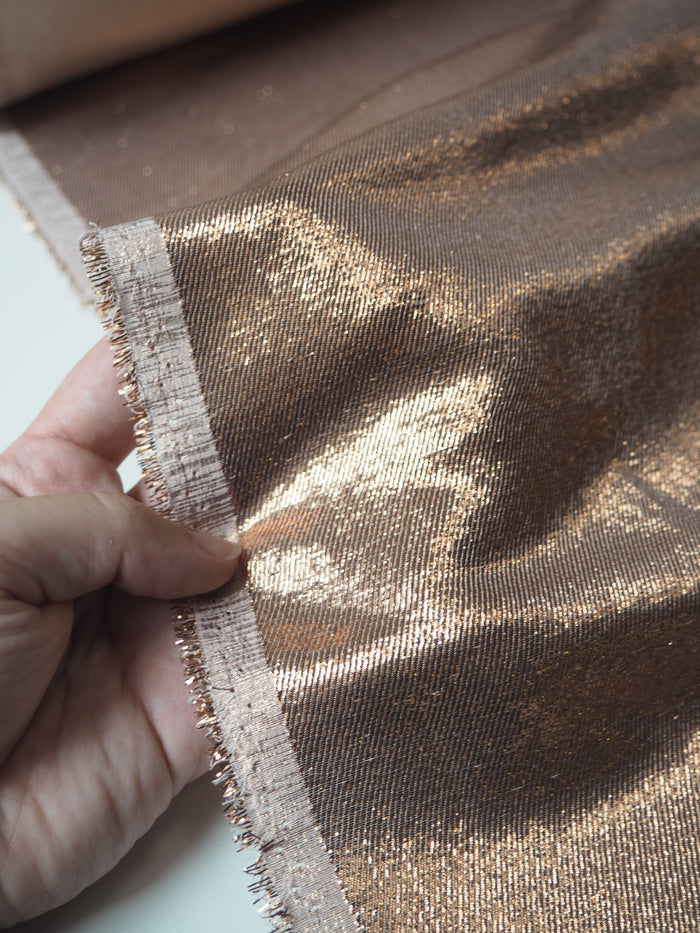 Copper Lurex Silk Twill