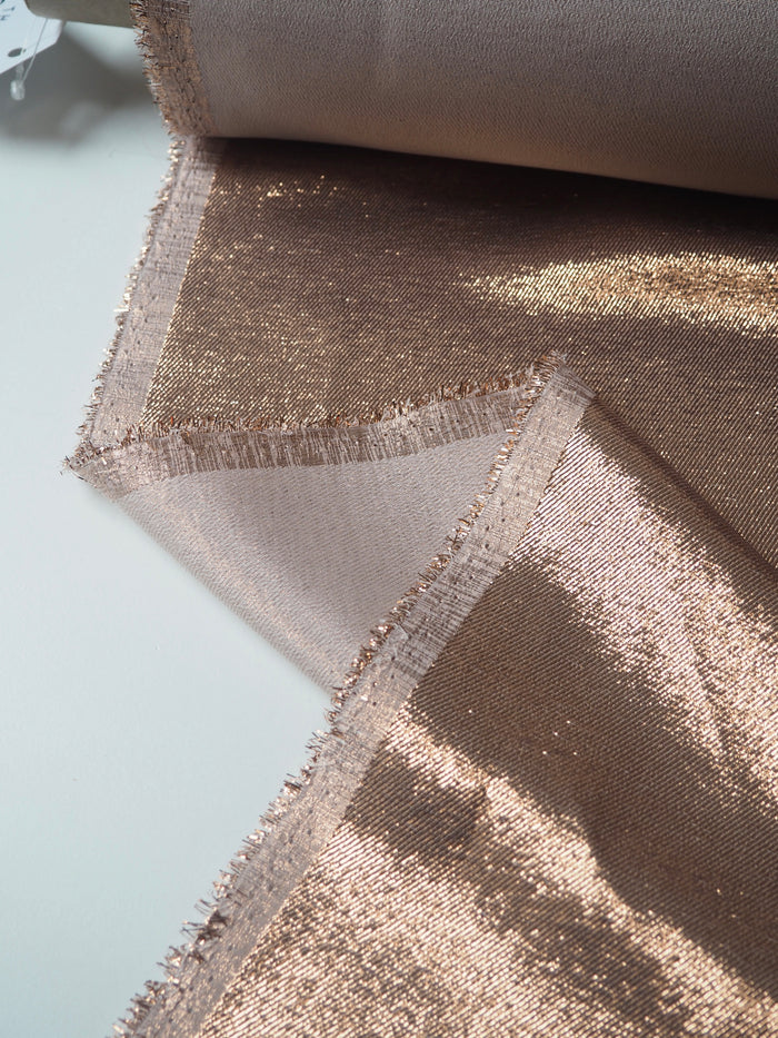 Copper Lurex Silk Twill