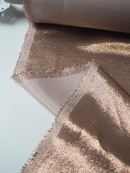 Copper Lurex Silk Twill