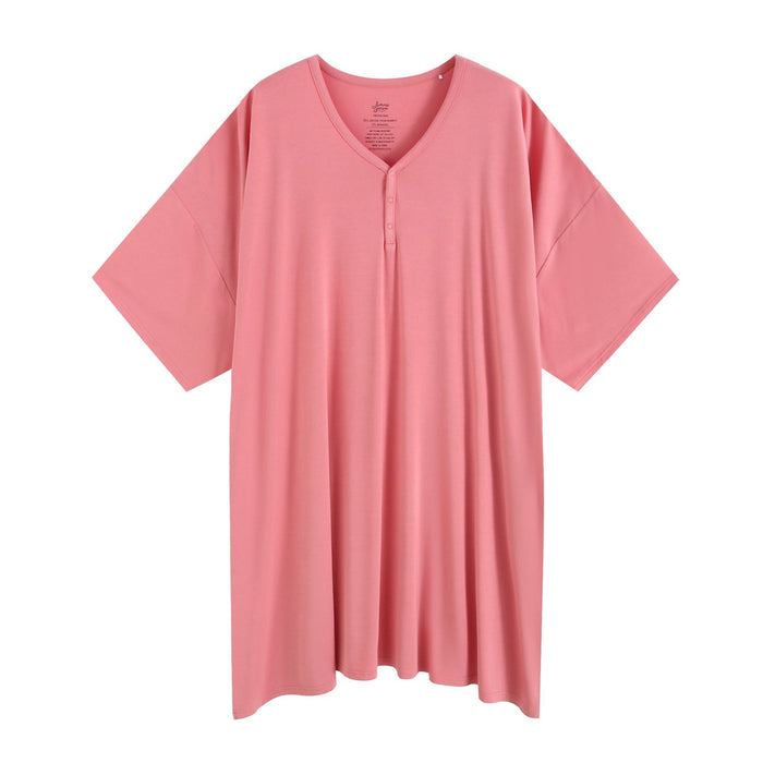 Coral Pink Solid Women's Muumuu Lounge Tee (One size Fits XS - XXL) - Jammie Session