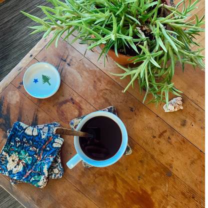 Cotton Kantha Coasters ~ Indigo