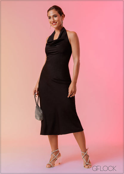 Cowl Neck Detailed Dress - 120225