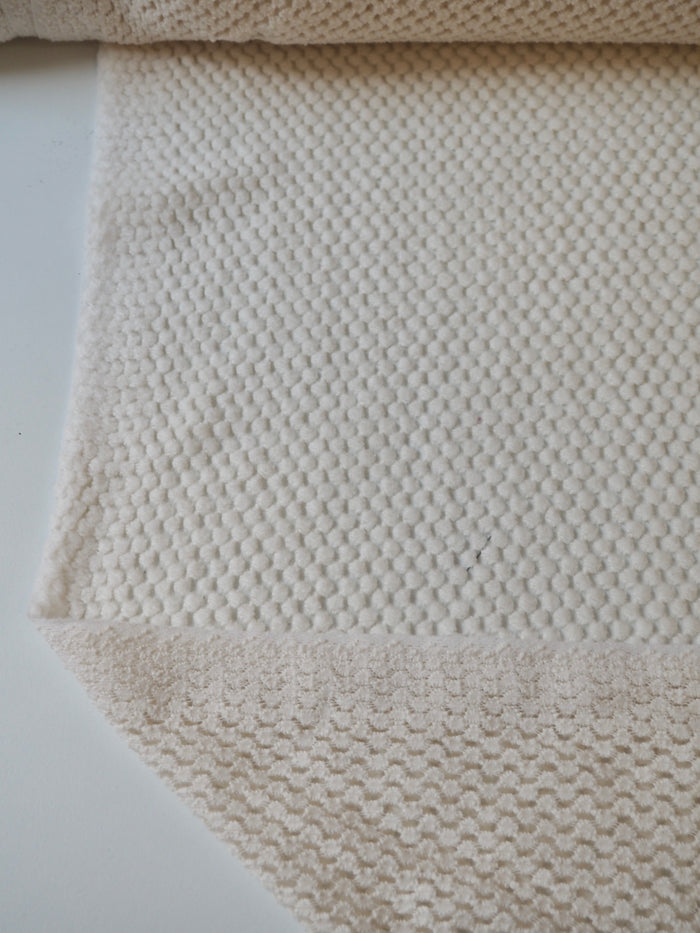 Cream Cotton Blend Chenille Dot Lace