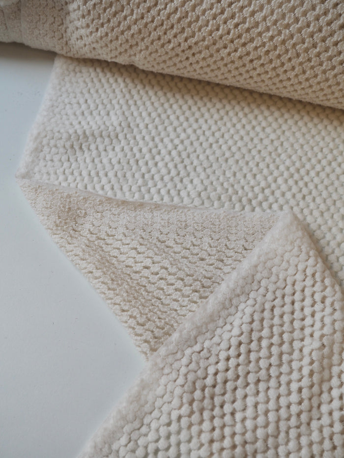 Cream Cotton Blend Chenille Dot Lace