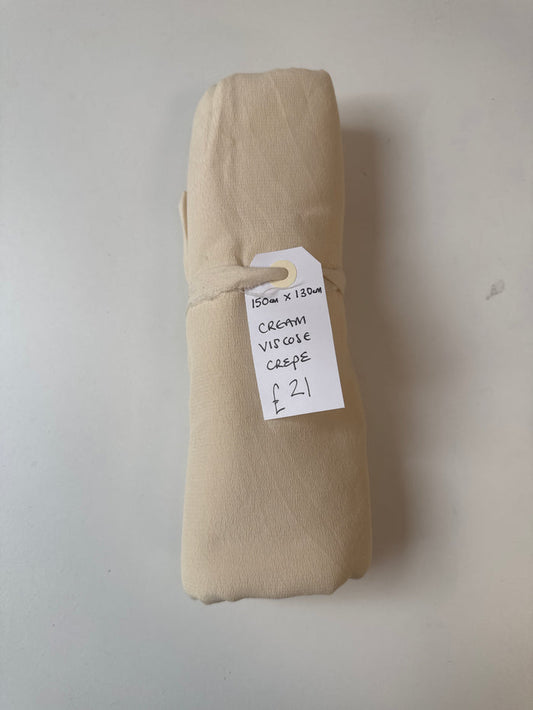 Cream Viscose Crepe Remnant