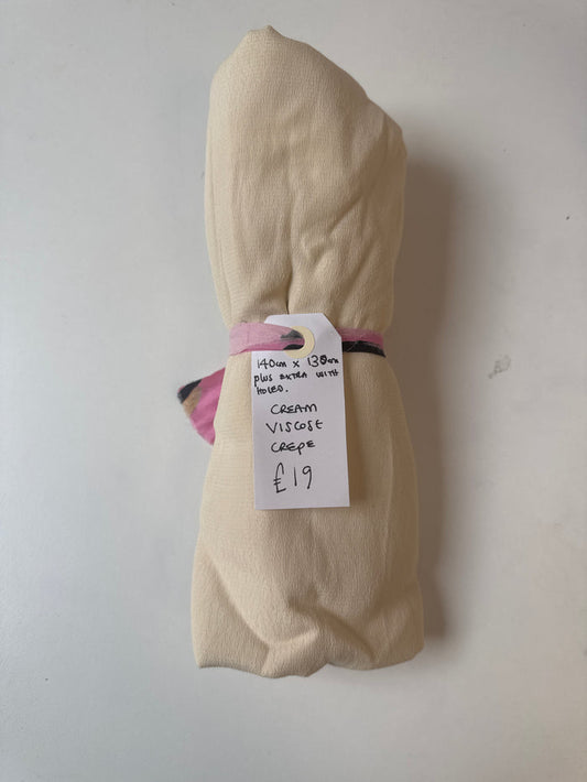 Cream Viscose Crepe Remnant