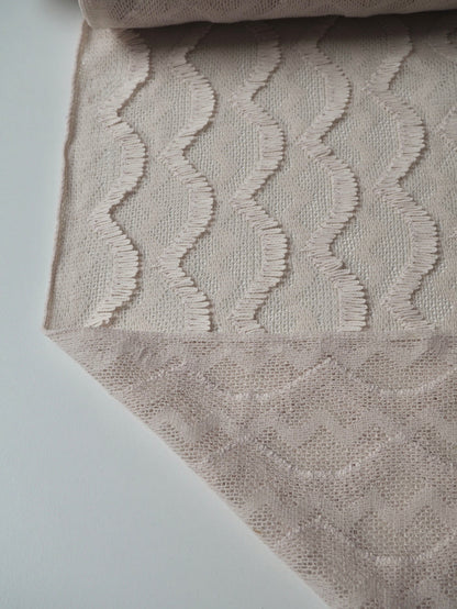 Cream Wave Fringe Knit