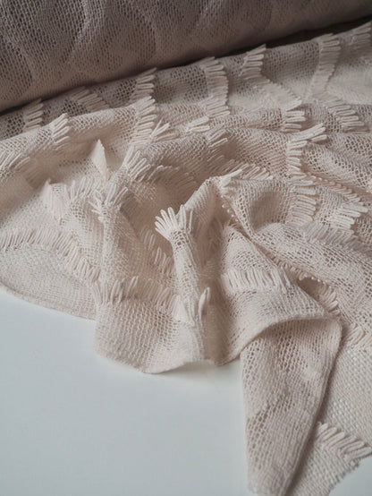Cream Wave Fringe Knit