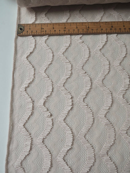 Cream Wave Fringe Knit