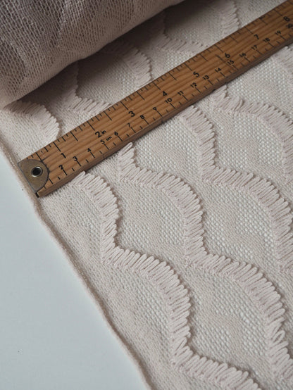 Cream Wave Fringe Knit