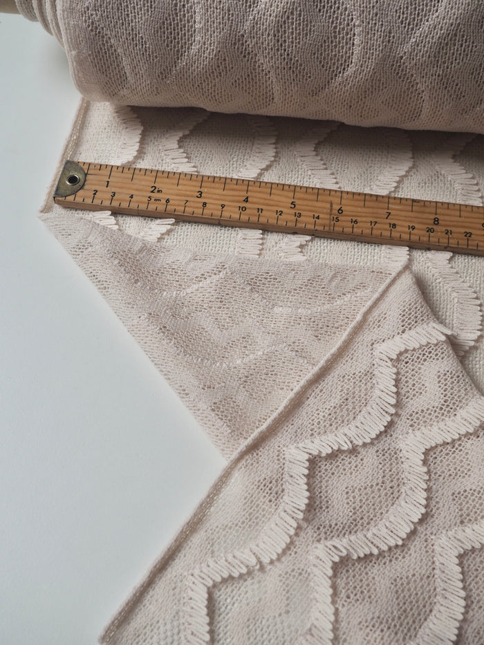 Cream Wave Fringe Knit