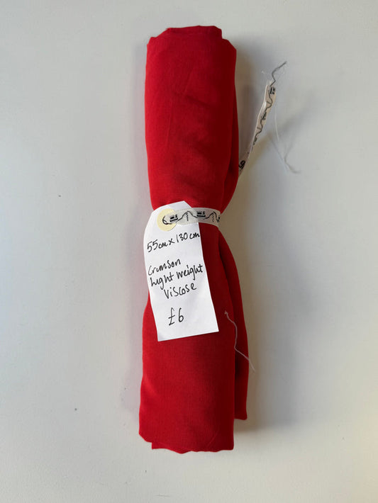 Crimson Lightweight Viscose Remnant