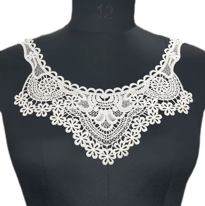 Ani Accessories daisy flower border design neckline with delicate floral embroidery for elegant dresses and ethnic wear