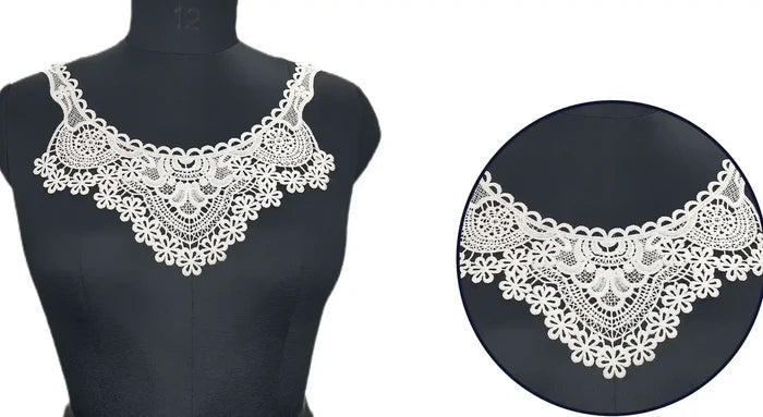 Ani Accessories daisy flower border design neckline with intricate detailing for premium garment decoration