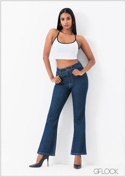 Dark Blue Flare Jean - Long Length - 250625