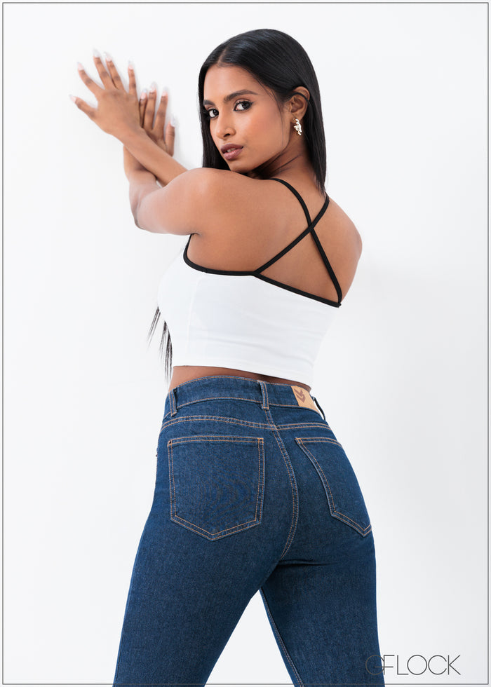 Dark Blue Flare Jean - Long Length - 250625