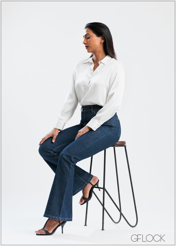 Dark Blue Flare Jean - Long Length - 250625