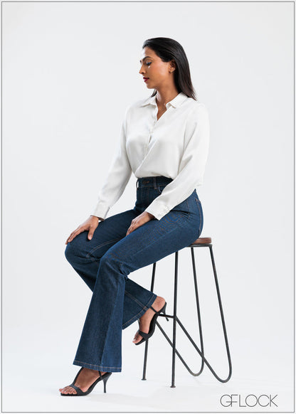 Dark Blue Flare Jean - Long Length - 250625