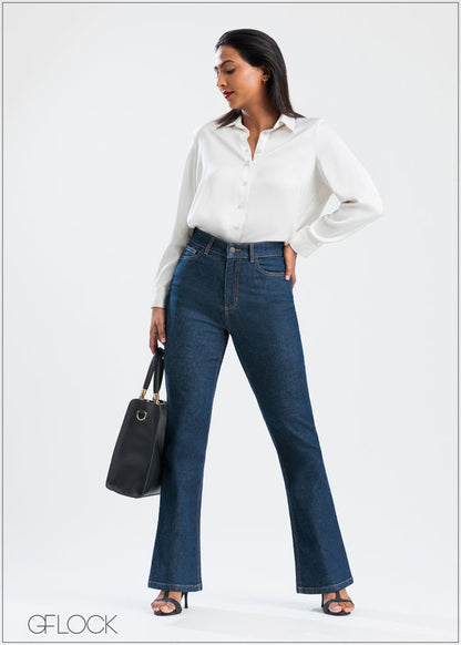 Dark Blue Flare Jean - Long Length - 250625