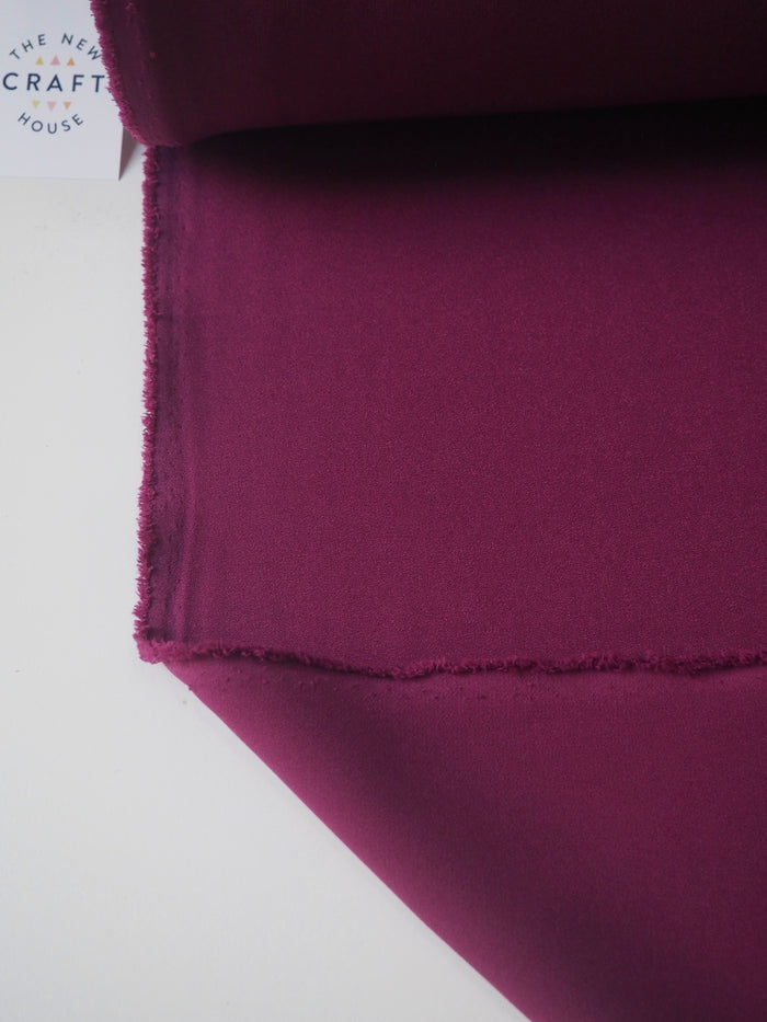 Deep Berry Stretch Heavy Crepe