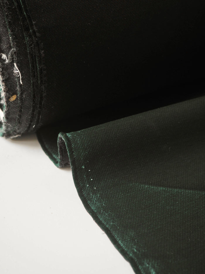 Deep Green + Black Double Faced Satin Twill