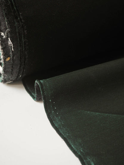 Deep Green + Black Double Faced Satin Twill