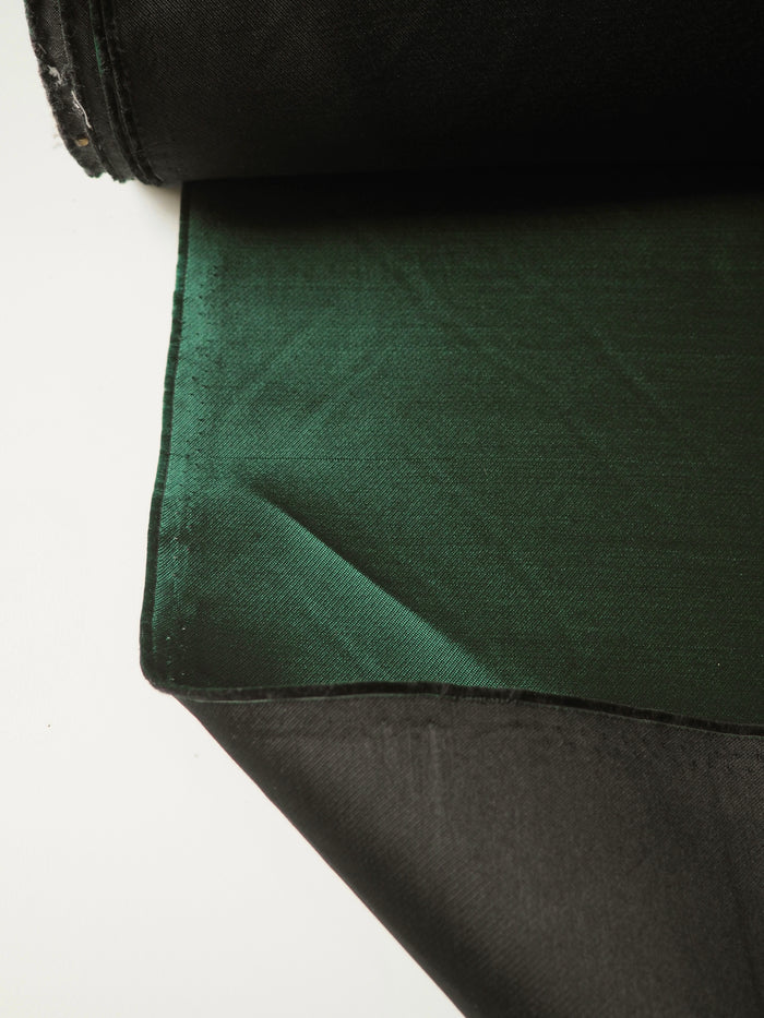 Deep Green + Black Double Faced Satin Twill