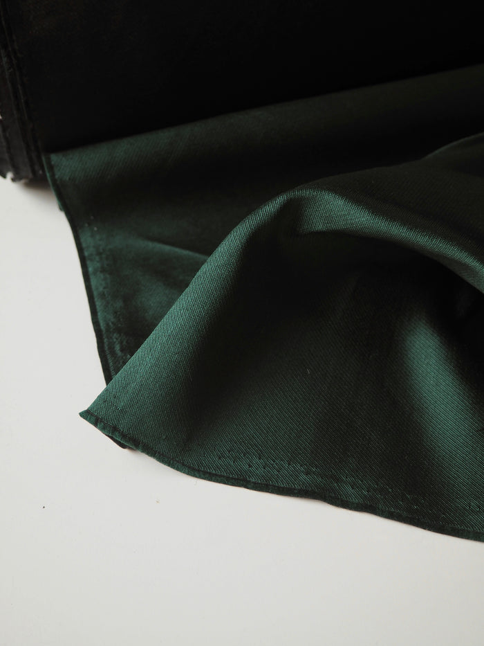 Deep Green + Black Double Faced Satin Twill