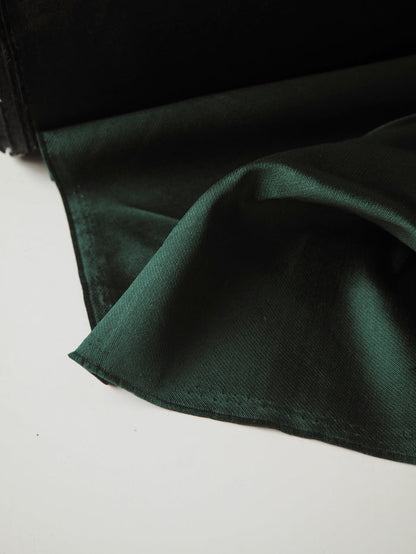 Deep Green + Black Double Faced Satin Twill