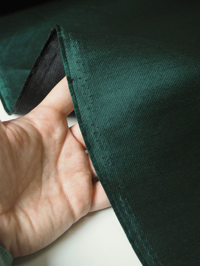 Deep Green + Black Double Faced Satin Twill