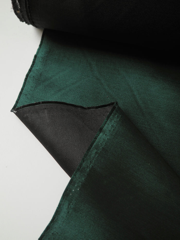 Deep Green + Black Double Faced Satin Twill