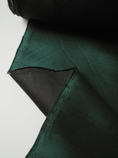 Deep Green + Black Double Faced Satin Twill