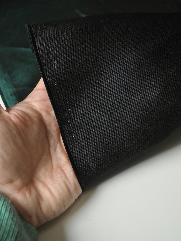 Deep Green + Black Double Faced Satin Twill