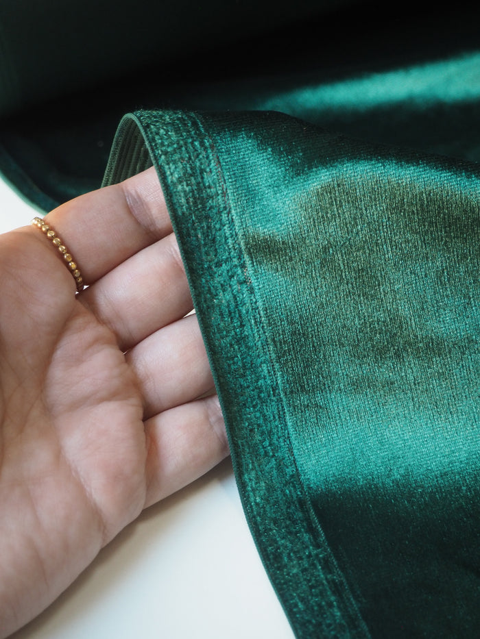 Deep Green Stretch Velour