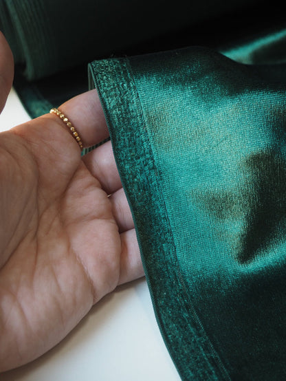 Deep Green Stretch Velour