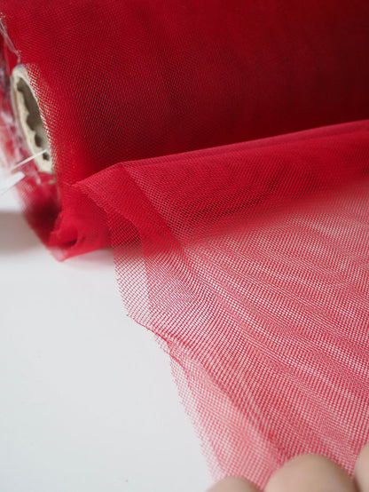Deep Red Semi-Rigid Extra Wide Tulle