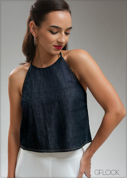 Denim Halter Top - 210925