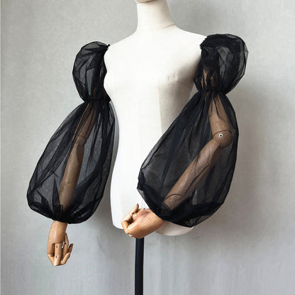 Detachable for Wedding Dress Tulle Black